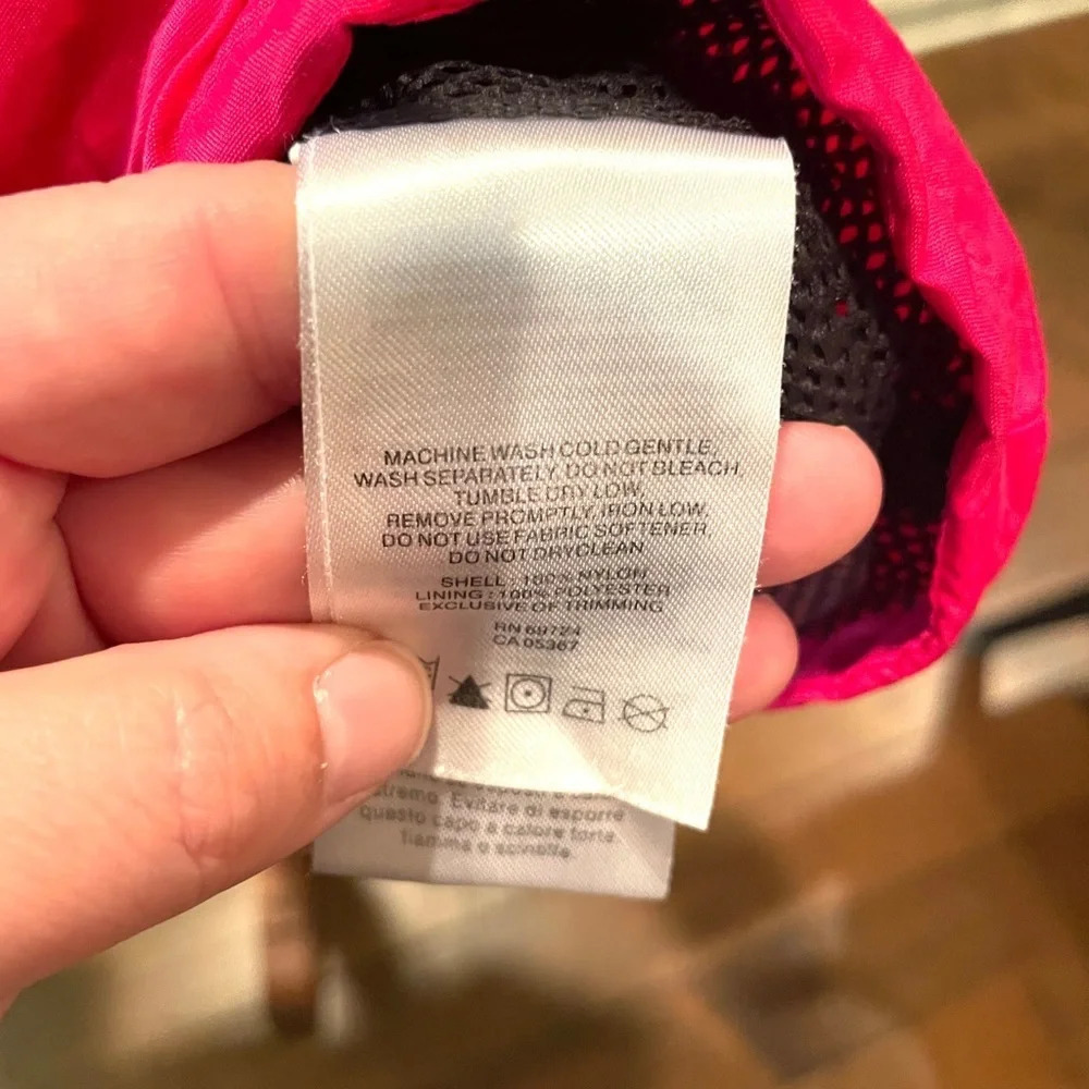 Columbia girls hooded windbreaker jacket full zip SZ L pink gray - Picture 10 of 13